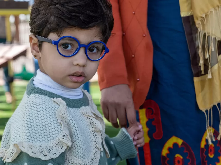 Boy looking at camera