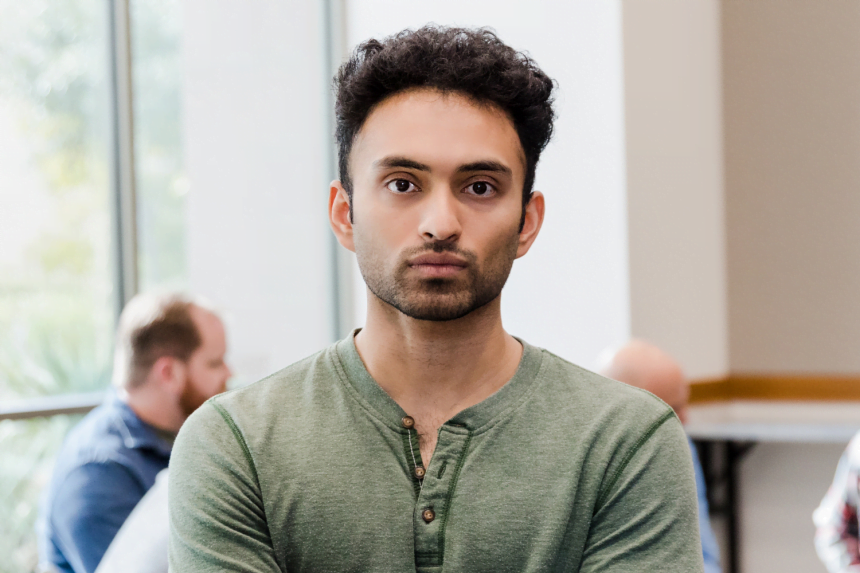 Man looking at camera