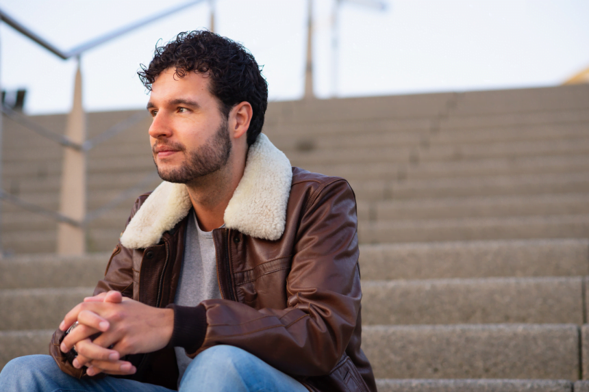 man on stairs
