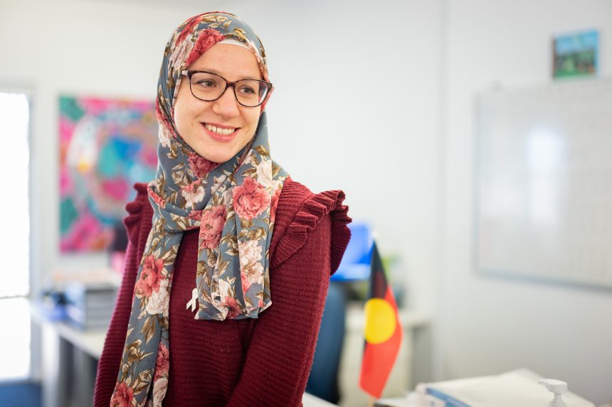 Woman smiling