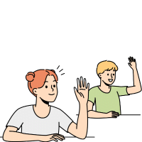 Icon - two children raising their hands