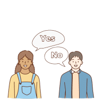 Icon - boy and girl saying yes and no