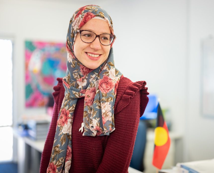 Woman smiling